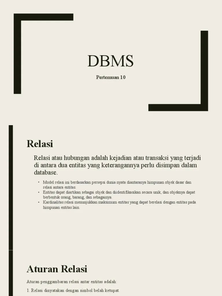 Relasi Erd Sia Ii Pertemuan 6 | PDF