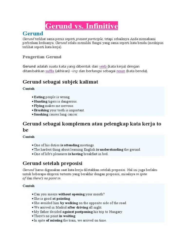 TOEFL 5 - Gerund Vs Infinitive (Nov 18) | PDF