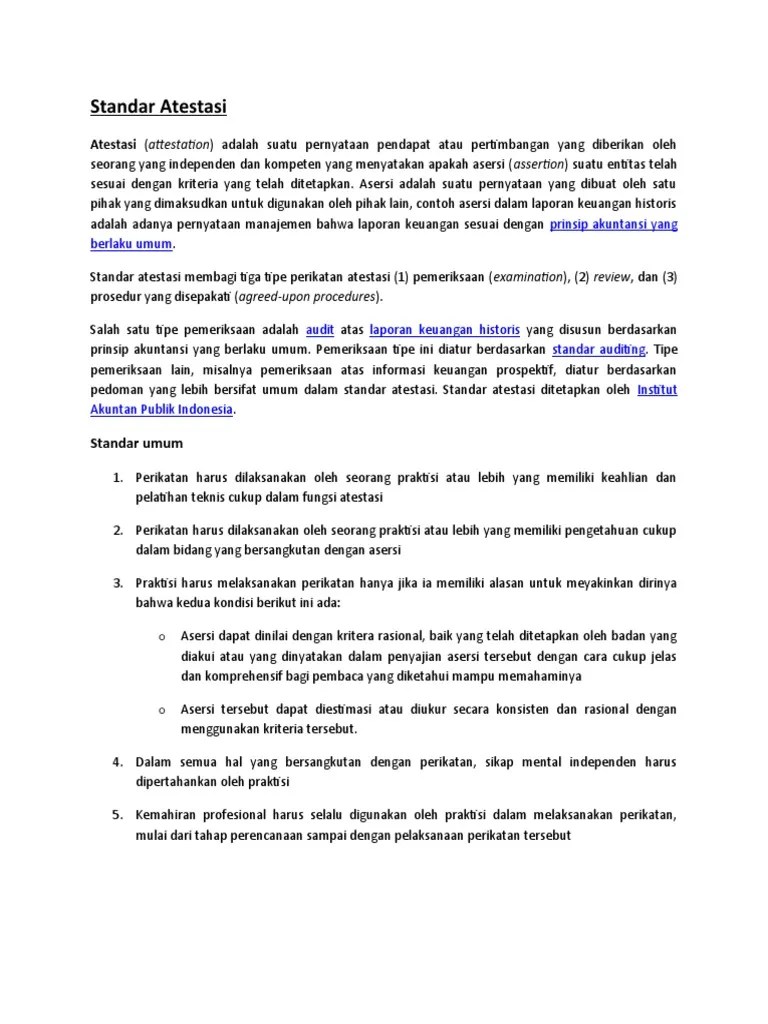 Standar Atestasi | PDF