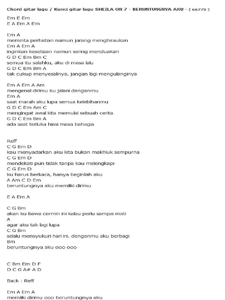 Chord Gitar Lagu Sheila On 7 Sebuah Kisah Klasik
