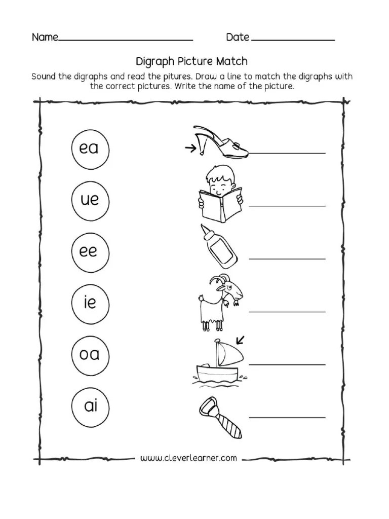kindergarten worksheets on vowel digraph preschool vowel digraph 5g pdf