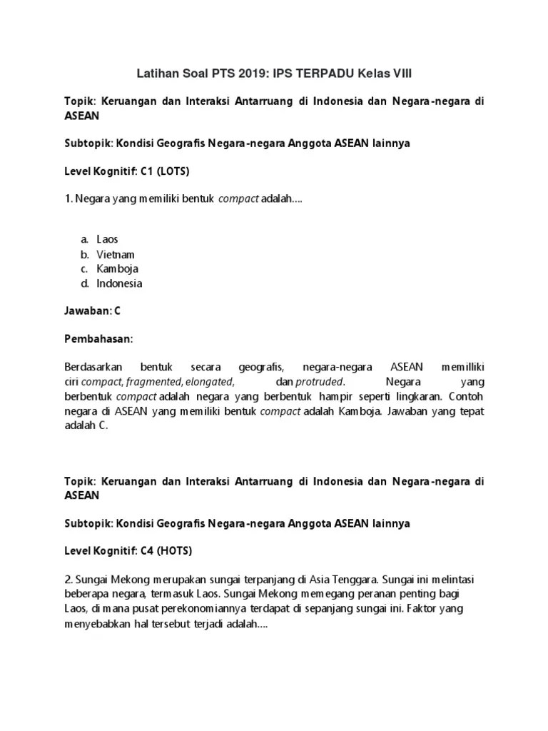05.11.2017 · menentukan tingkat dimensi kognitif dan bentuk pengetahuan dari kompetensi dasar pengetahuan (analisis kd 3) pada kd contoh di atas berbunyi … memahami pola tata letak … memahami merupakan tingkat kompetensi yang diharapkan dikuasai siswa yang menunjukkan tingkat dimensi kognitif dari taksonomi bloom revisi. Latihan Soal Pts Ips Terpadu Kelas 8 Pdf