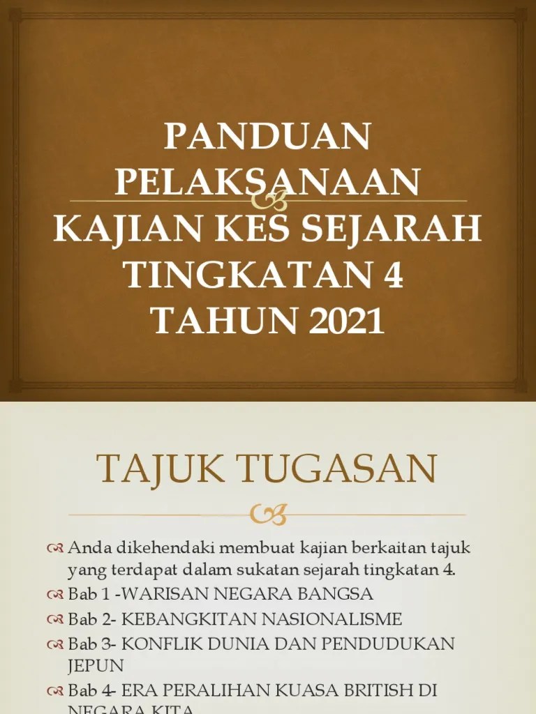 Contoh Rumusan Kajian Kes Sejarah Tingkatan 3 / Kerja Kursus Tingkatan