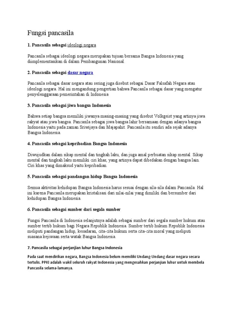Fungsi pancasila | PDF