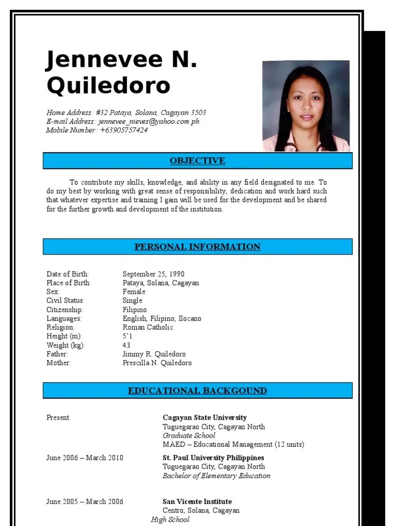 A cv is a thorough and comprehensive document, detailing not only your education and work history, but also your achievements, awards, any honors you've been conferred and any and all of your publications. curriculum vitae sample 2 | Teacher Education | Teachers