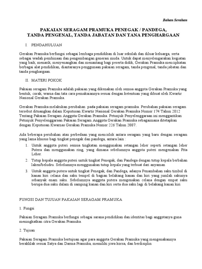 Materi Seragam Pramuka Penegak | PDF
