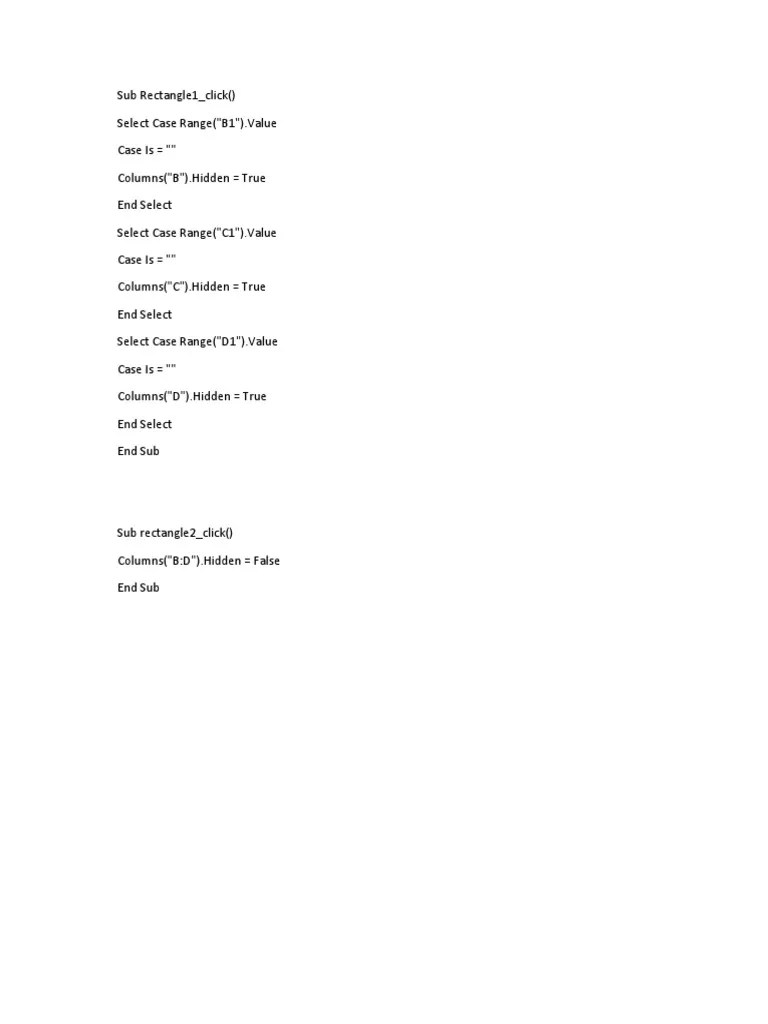 Cara Hidden Baris - Kolom Dengan Macro Excel | PDF