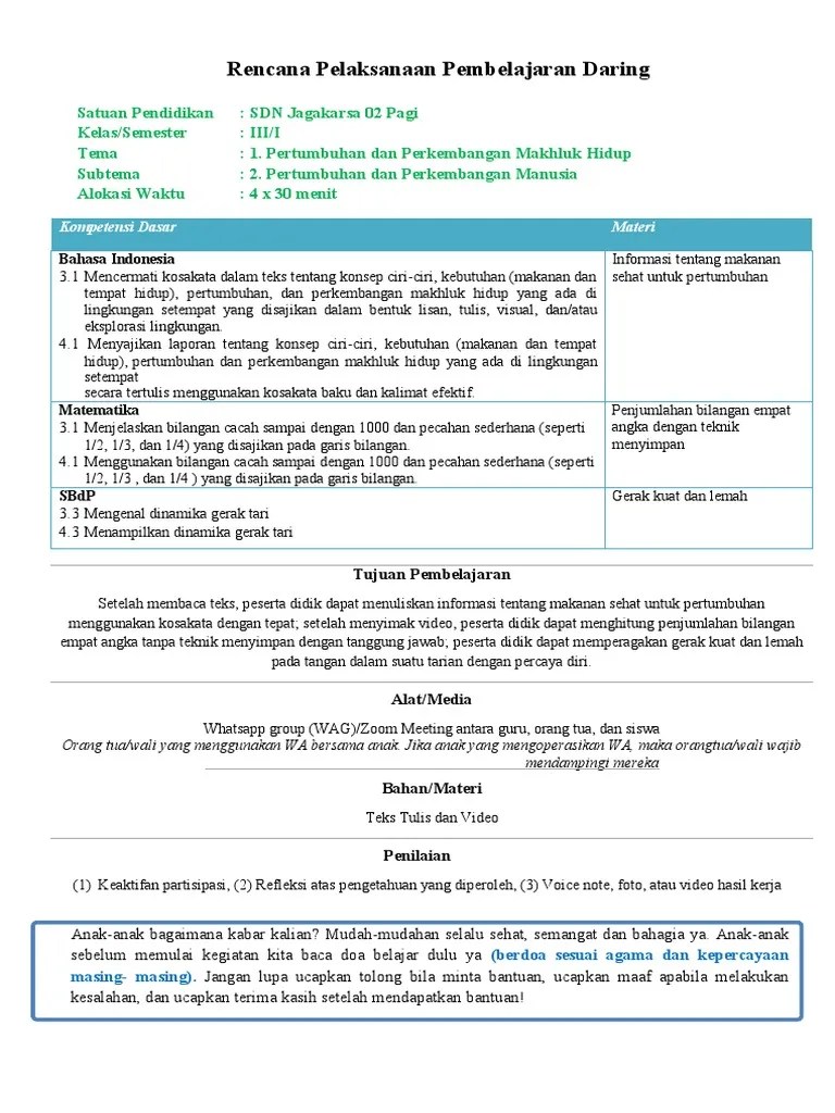 Ianya merupakan usaha kita untuk memohon keberanian dan motivasi yang. Rpp Kelas 3 Jum At 23 Juli 2021 Pdf