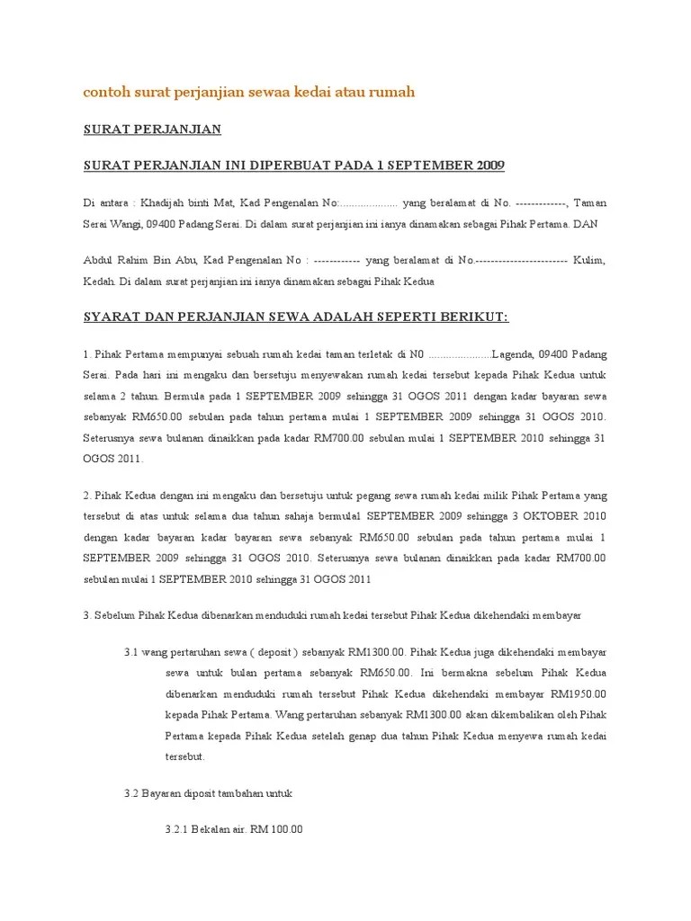 Dia memuatnaik status seolah2 tiada isteri dan tidak menjaga hati saya. Surat Perjanjian Sewa Rumah Scribd Letter 7saudara Com