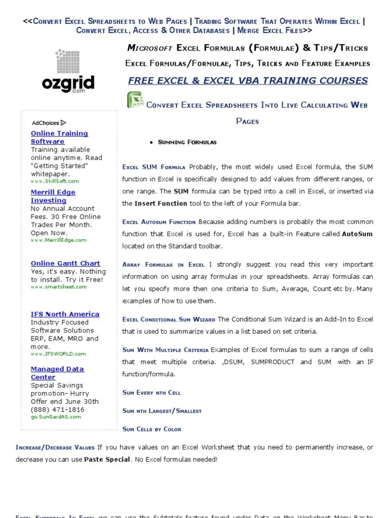 Use this forum to ask questions about excel formula, answer them or to post your own finds use this forum to ask questions about excel formula, answer them or to post your own finds © 2021 autodesk, inc. Tricks Pdf Microsoft Excel Spreadsheet