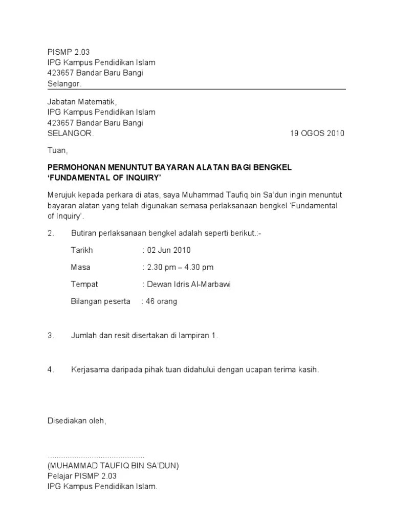Surat rekomendasi adalah suatu surat yang dibuat oleh pimpinan yang berisi tentang keterangan untuk mengutus seseorang baik untuk keperluan tertentu maupun permintaan. Contoh Surat Rasmi Tuntutan Bayaran - Rasmi Re