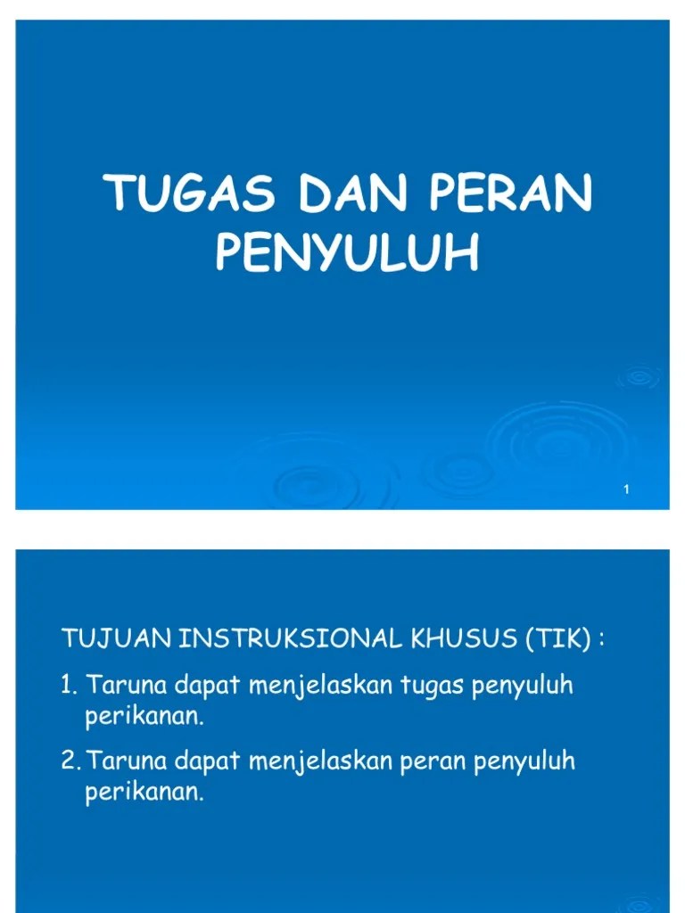 Peran Dan Tugas Penyuluh | PDF