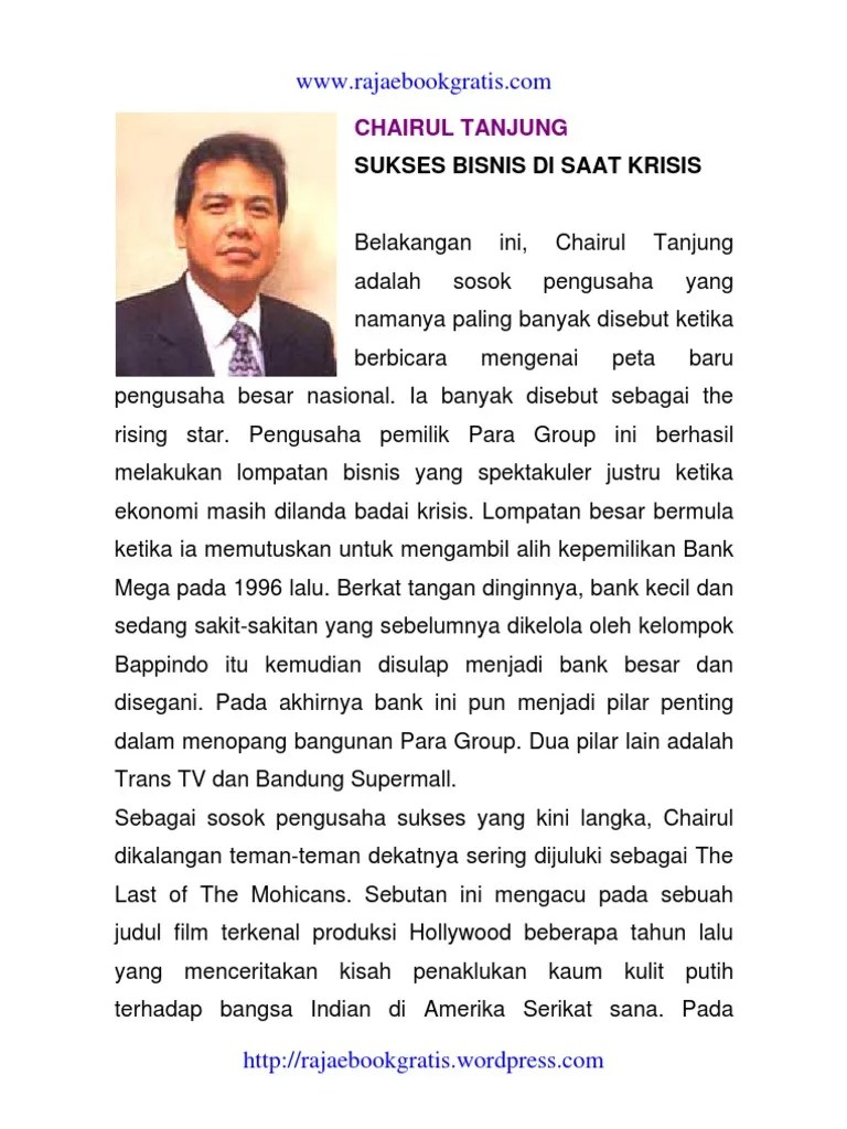 Chairul Tanjung - Bos Trans TV &amp; Bank Mega | PDF