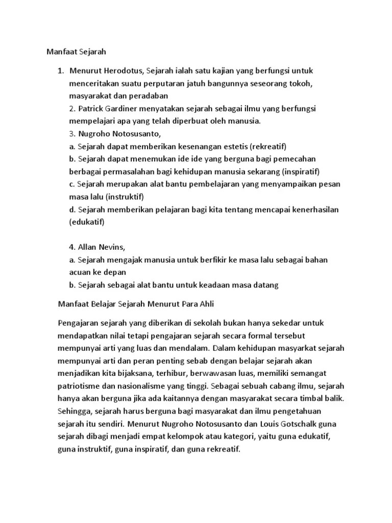 Manfaat Sejarah | PDF