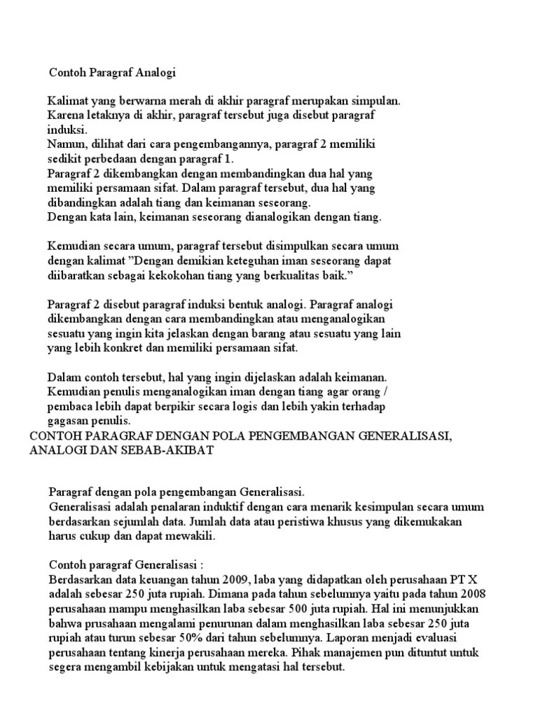 Contoh Paragraf Analogi | PDF