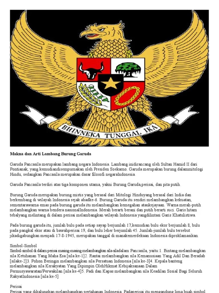 Apa makna lambang padi dan kapas pada sila kelima pancasila? Burung Garuda