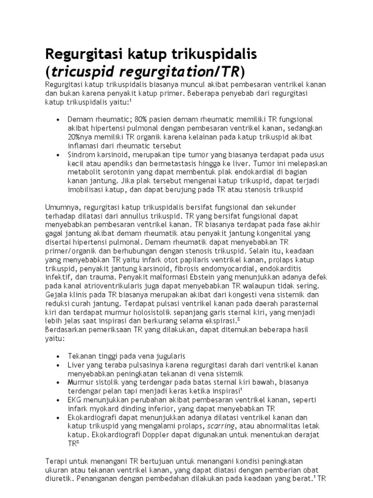 Regurgitasi Katup Trikuspidalis | PDF