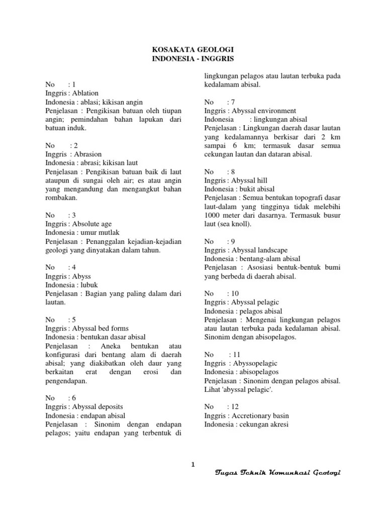 Tugas Kamus Geologi Edit | PDF
