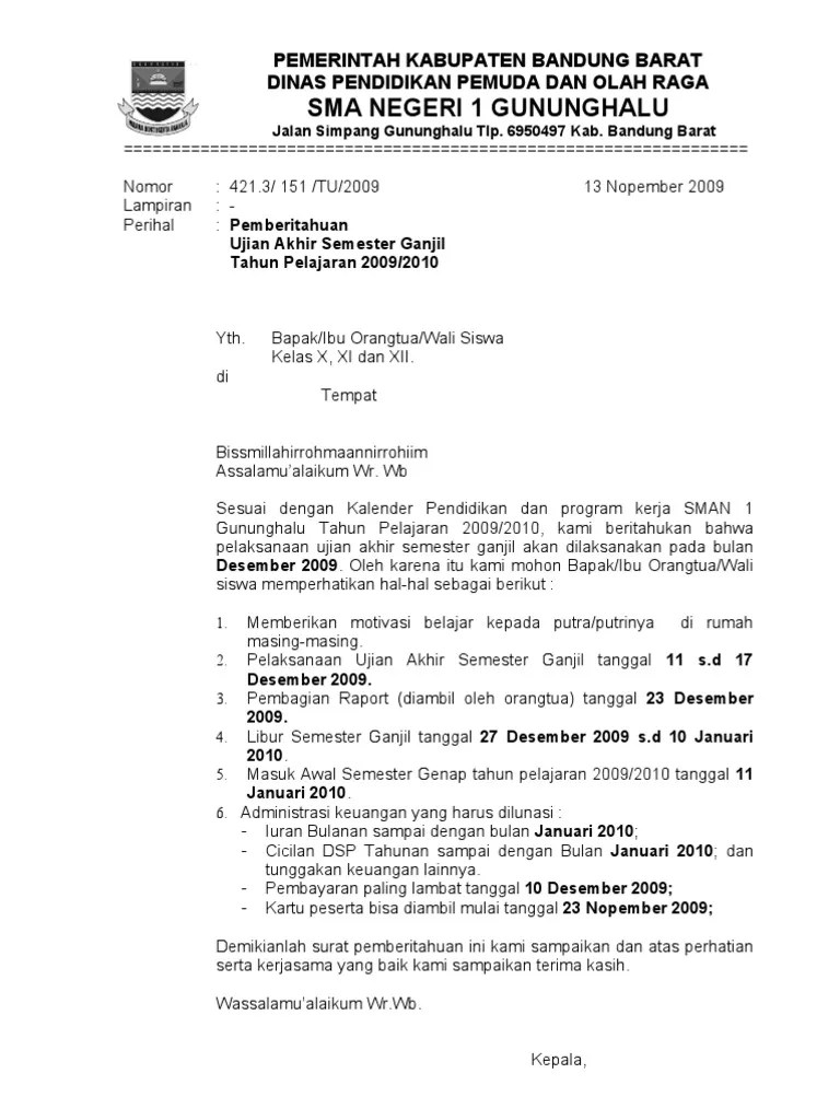 Pengumuman kuliah daring surat edaran 2 · surat edaran kuliah daring . Contoh Surat Pemberitahuan Awal Masuk Sekolah Nusagates