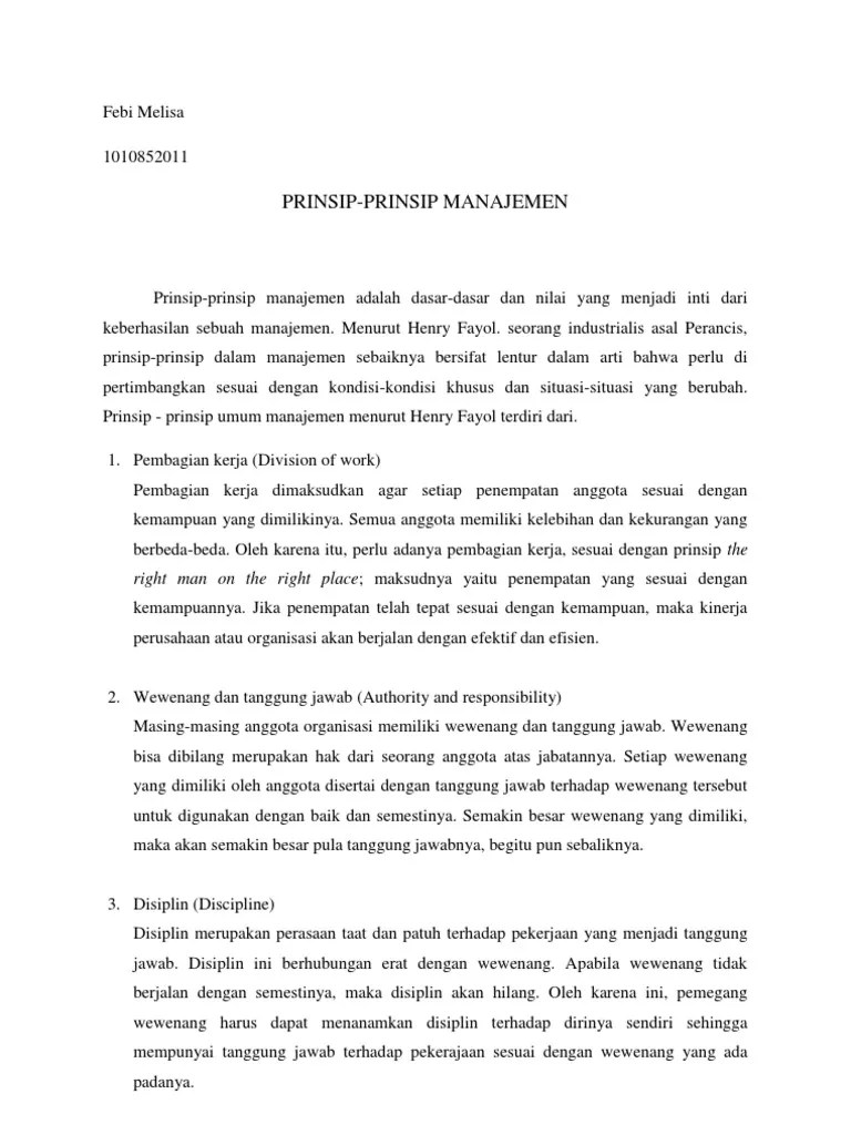 Prinsip Manajemen | PDF