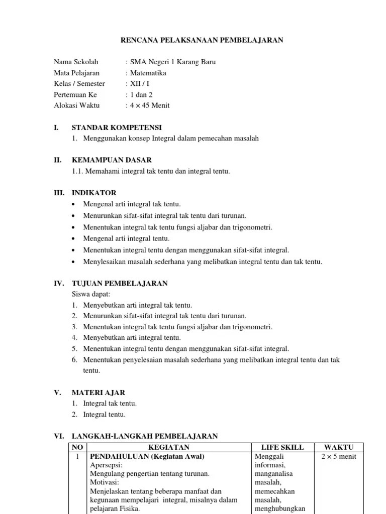 Sma kelas/semester :x/2 mata pelajaran . Rpp Matematika Kelas Xii Ipa Pdf