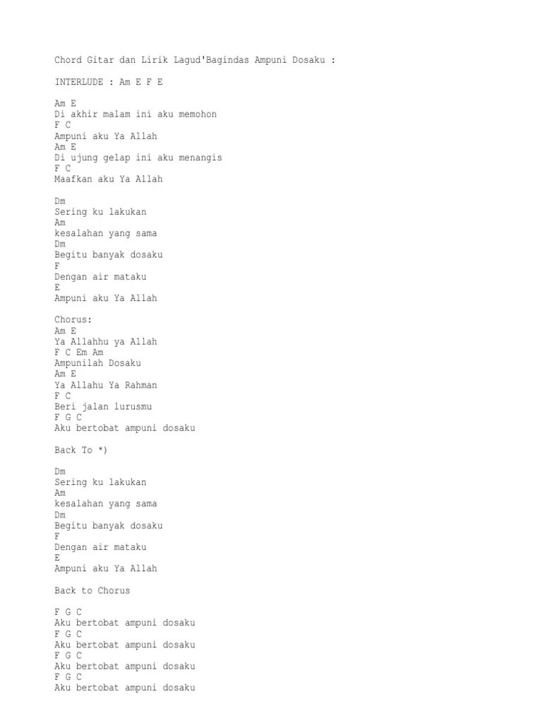 Ampuni aku ya allah di ujung gelap ini aku menangis Ampuni Dosaku Pdf