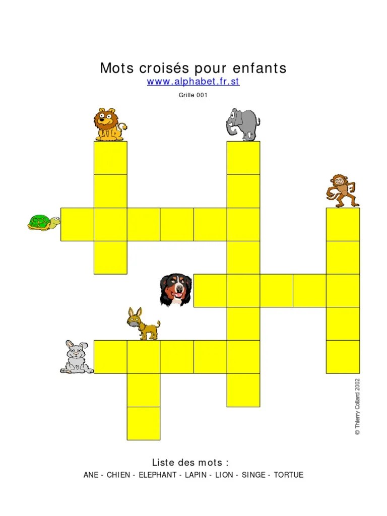 Zecol - 14 Grilles de Mots Croisés Pour Enfants | PDF
