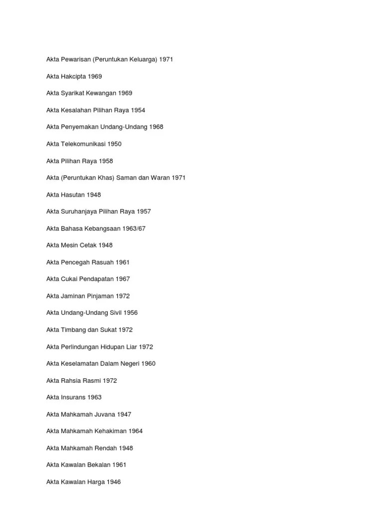 Pada tahun 1807, diganti dengan akta insurans 1996. Akta Akta Yang Perlu Menghafal Untuk Pendidikan Moral Spm Pdf