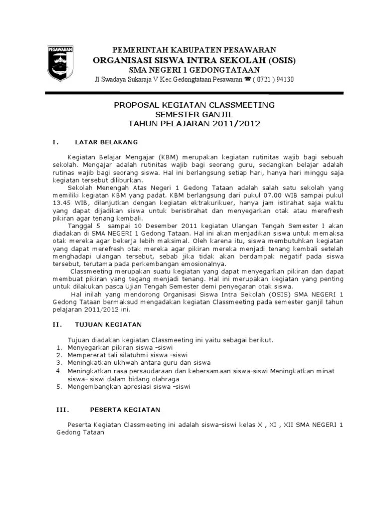 Home organization contoh proposal class meeting smk 11 june 2013 . Contoh Proposal Class Meeting Sma Penggambar
