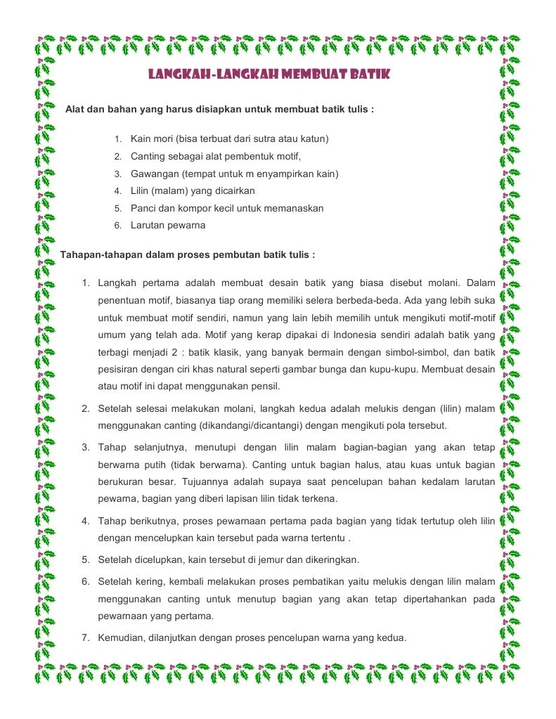 Memberi Lilin Atau Malam Pada Kain Sesuai Pola Dalam Membatik Disebut –  Beinyu.com