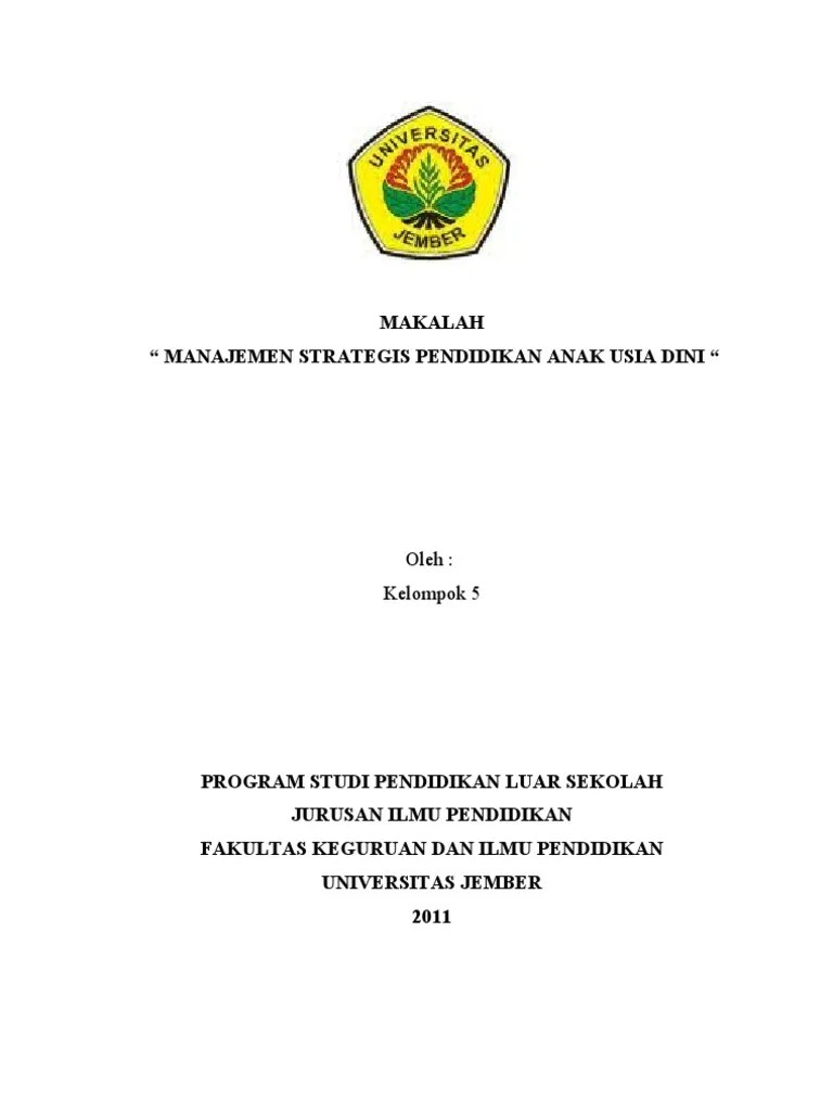 Makalah Manajemen Paud | PDF