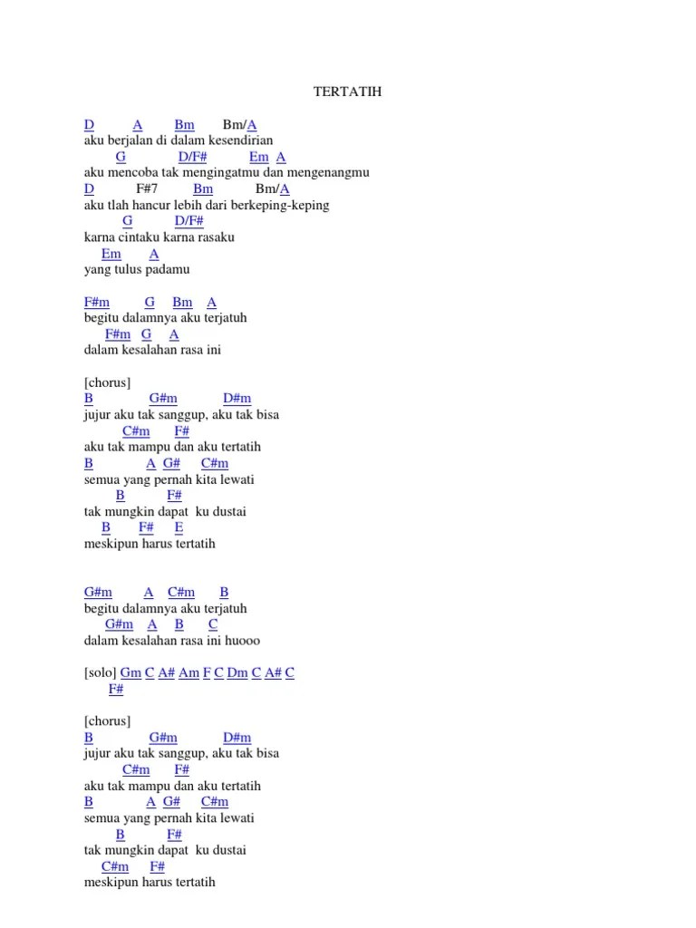 Begitu dalam, di lubuk hati ku. Chordtela Atmosfera Berakhirlah Sudah