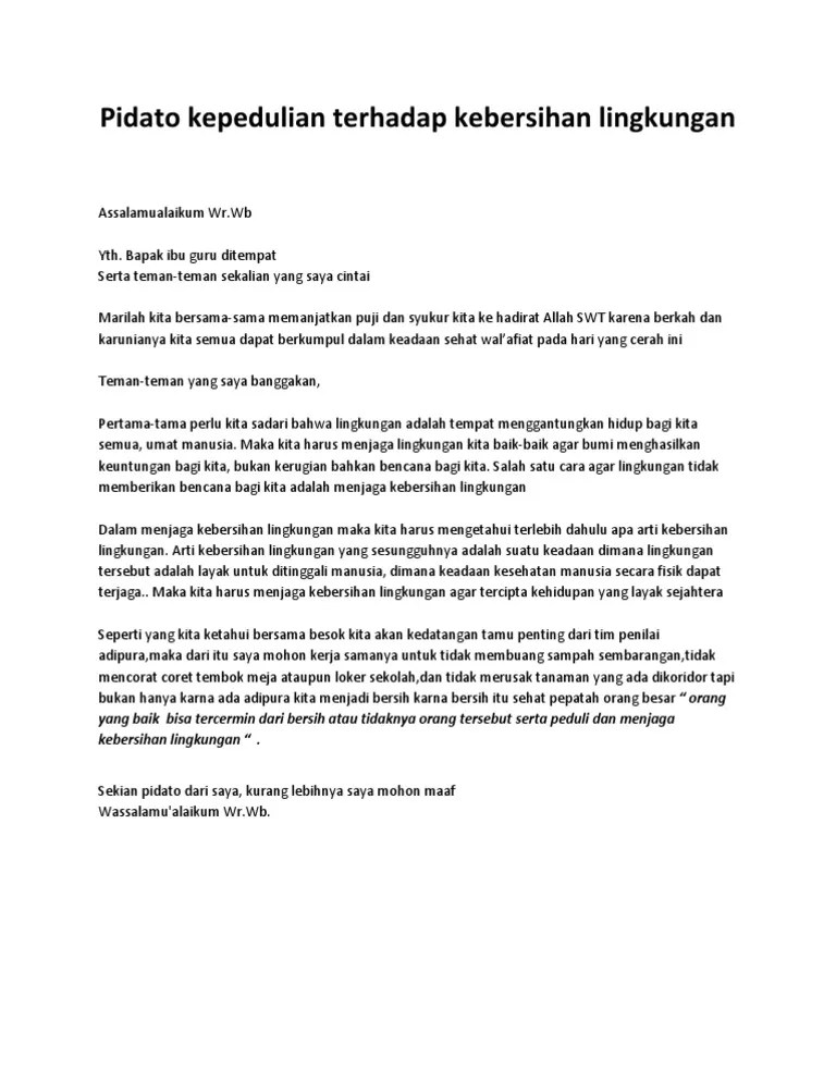 Contoh Ceramah Tentang Kebersihan - Mosaicone