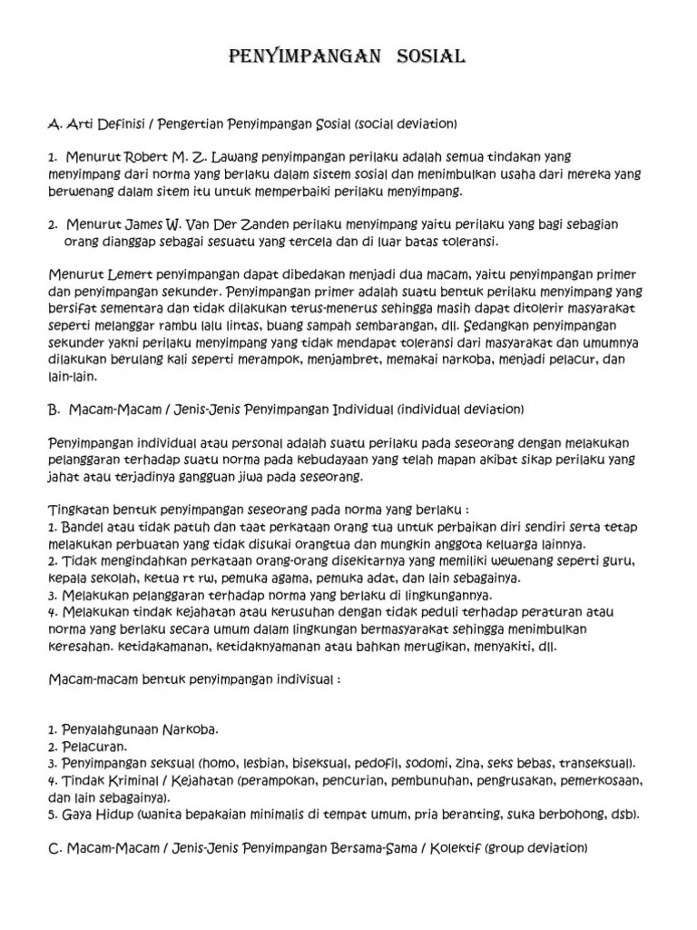 Penyimpangan Sosial