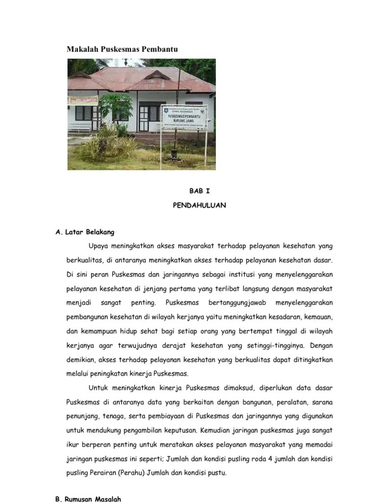 contoh surat permohonan kerjasama sekolah dengan puskesmas; Makalah Puskesmas Pembantu Pdf