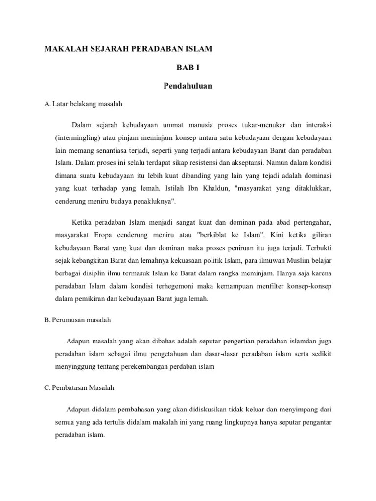 Contoh Kata Pengantar Makalah Sejarah Peradaban Islam