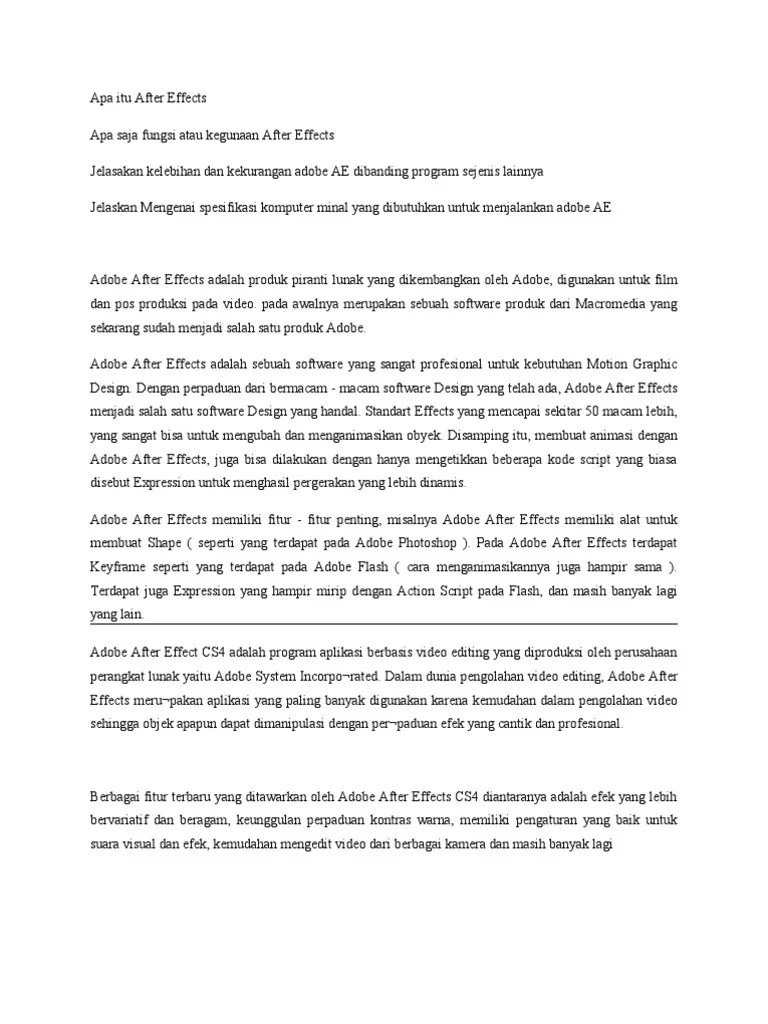 After effect tidak ada suara (cara mengatasi)hasil : Apa Itu After Effects Pdf