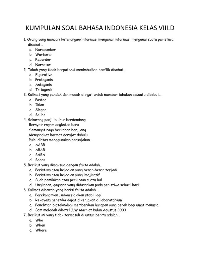 Contoh soal pilihan ganda materi drama kelas 11 semester 1. Contoh Soal Pilihan Ganda Teks Eksposisi Berbagi Teks Penting