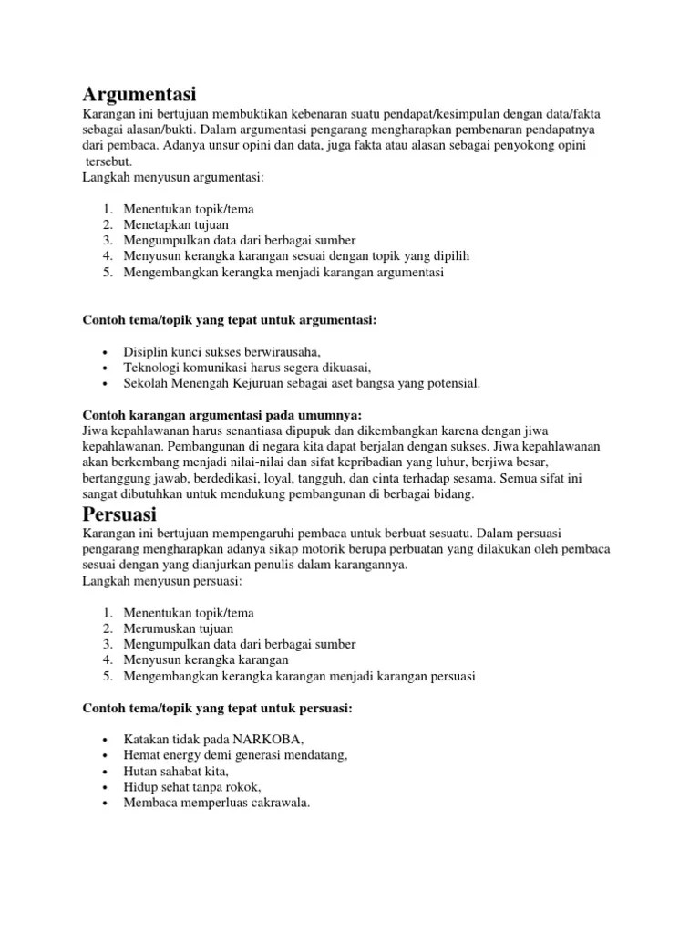 Dalam paragraf argumentasi tidak hanya mencakup tiga paragraf saja melainkan dapat . Argumentasi Pdf