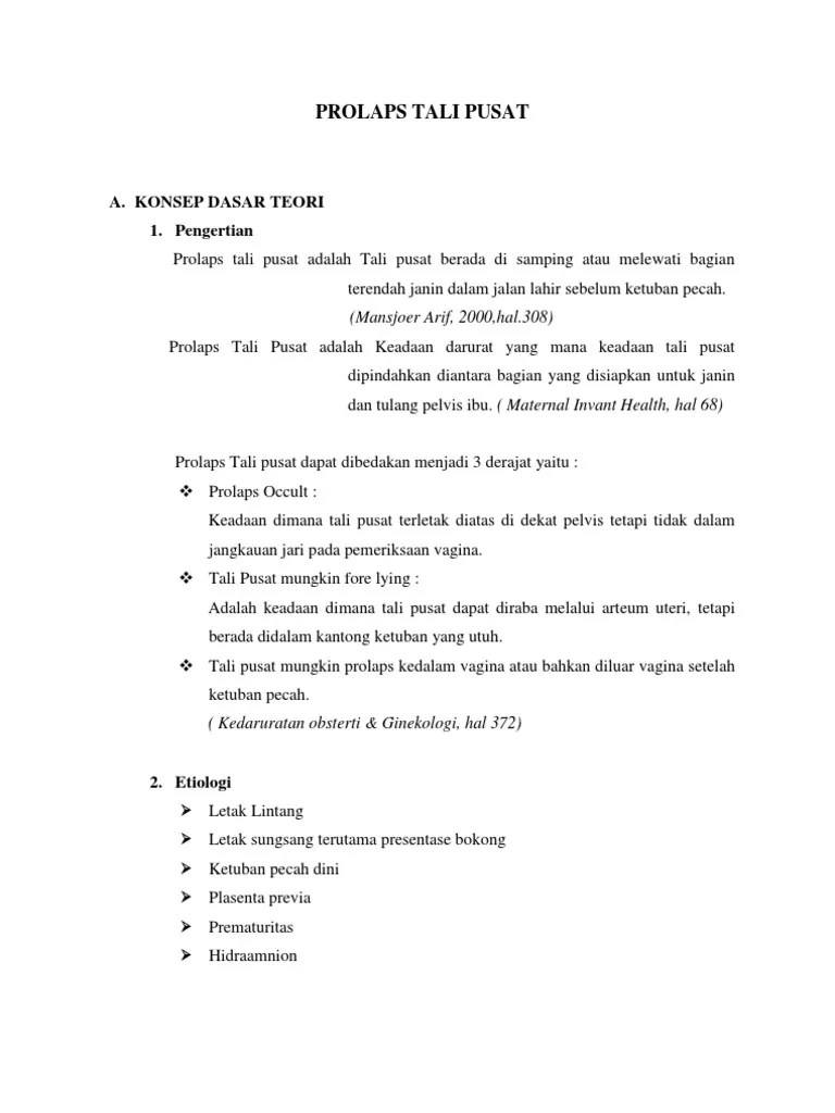 Askep PD Klien DGN Prolaps Tali Pusat | PDF
