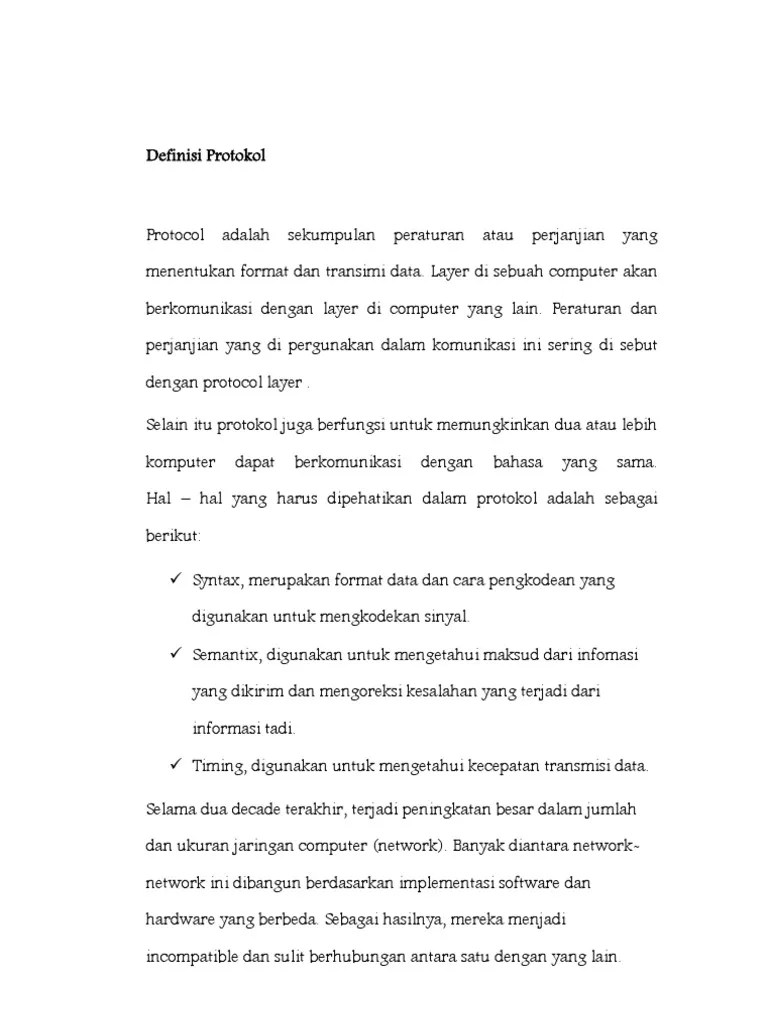 Definisi Protokol | PDF
