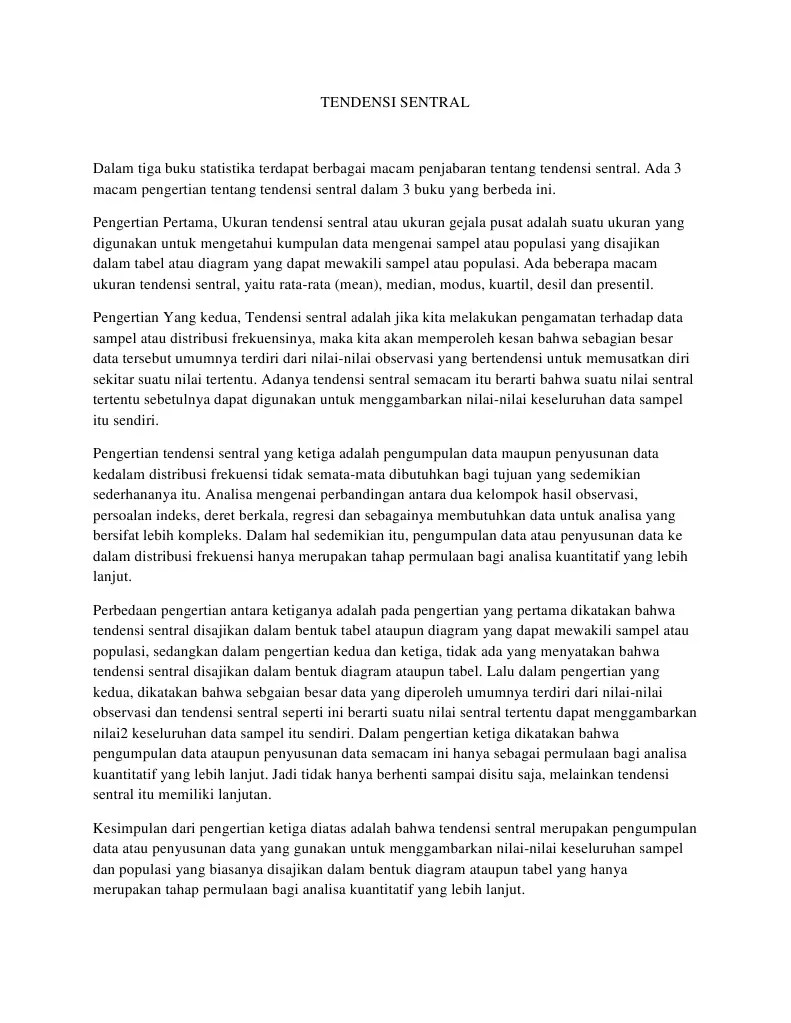 Tendensi Sentral | PDF