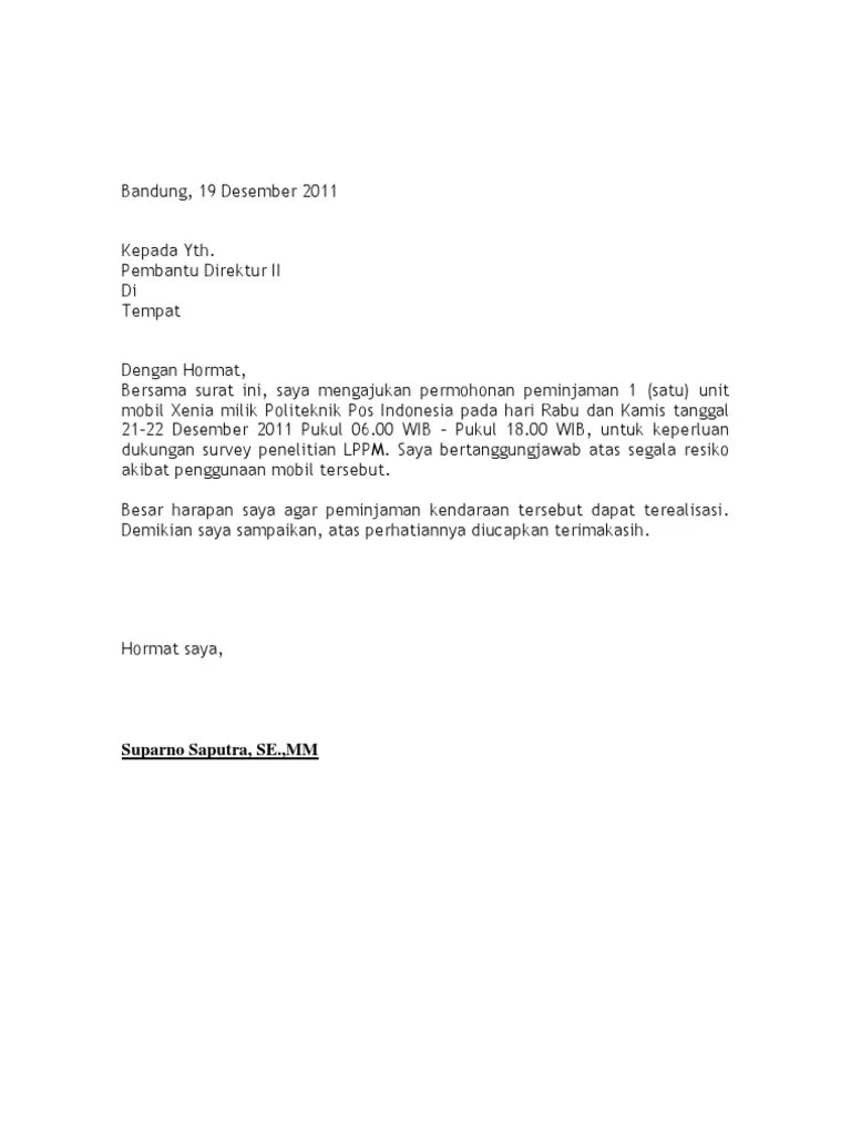 Ui memiliki unit kerja yang menangani ketertiban, keamanan, kenyamanan,. Surat Peminjaman Mobil Dinas Pdf