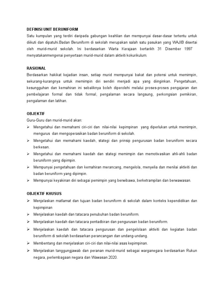 2 jalan sri permaisuri, cheras, 56000 kuala lumpur. Definisi Unit Beruniform Pdf