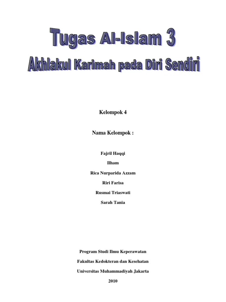 Akhlakul Karimah Terhadap Diri Sendiri | PDF