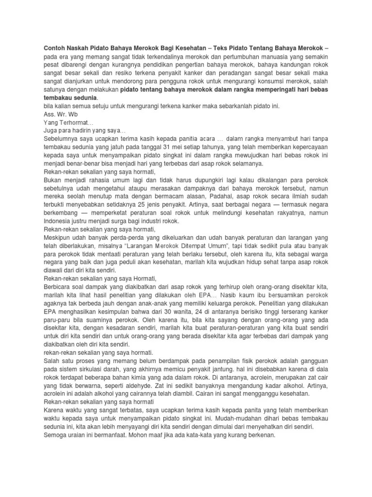 Maybe you would like to learn more about one of these? Contoh Pidato Singkat Tentang Bahaya Merokok Sekali