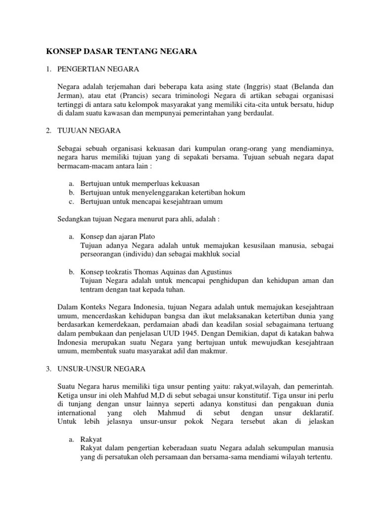Konsep Dasar Tentang Negara | PDF