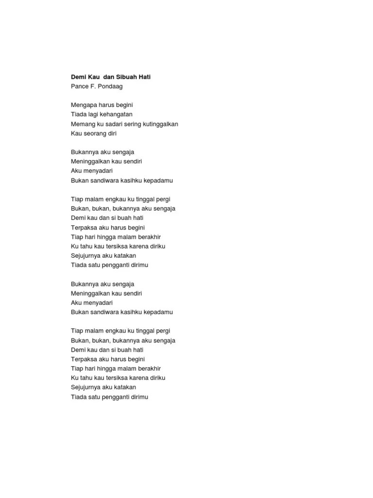 Demi Kau Dan Sibuah Hati | PDF
