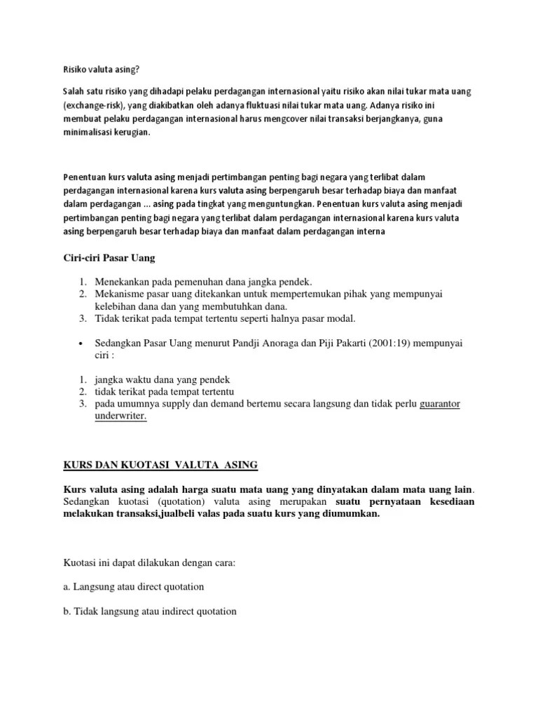Risiko Valuta Asing | PDF