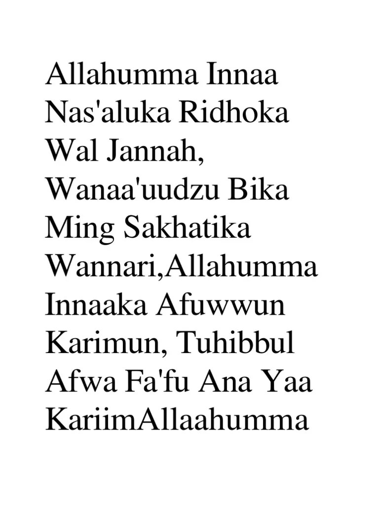 Allahumma Innaa Nas | PDF